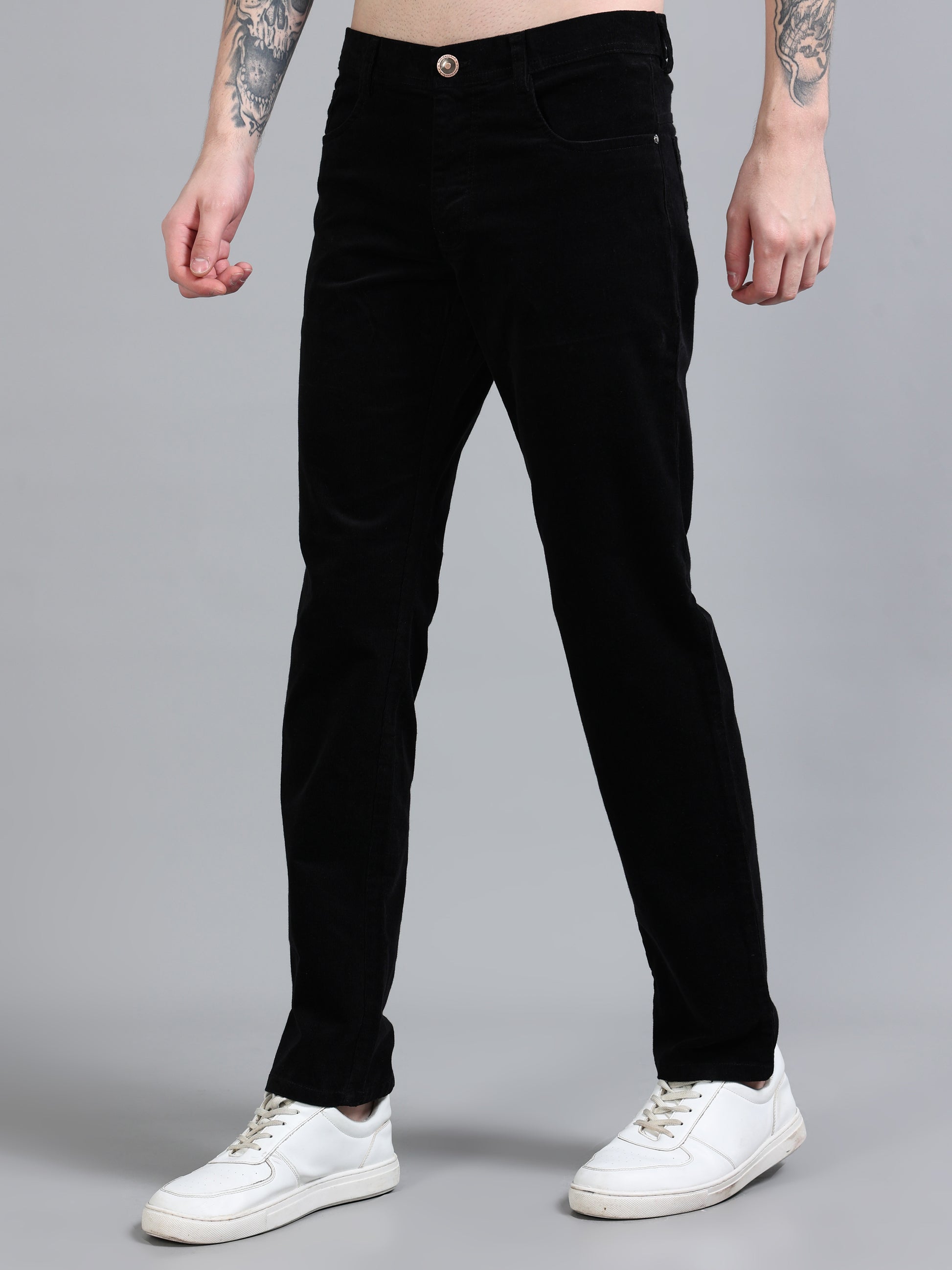  Corduroy Navy Blue Trousers for Mens