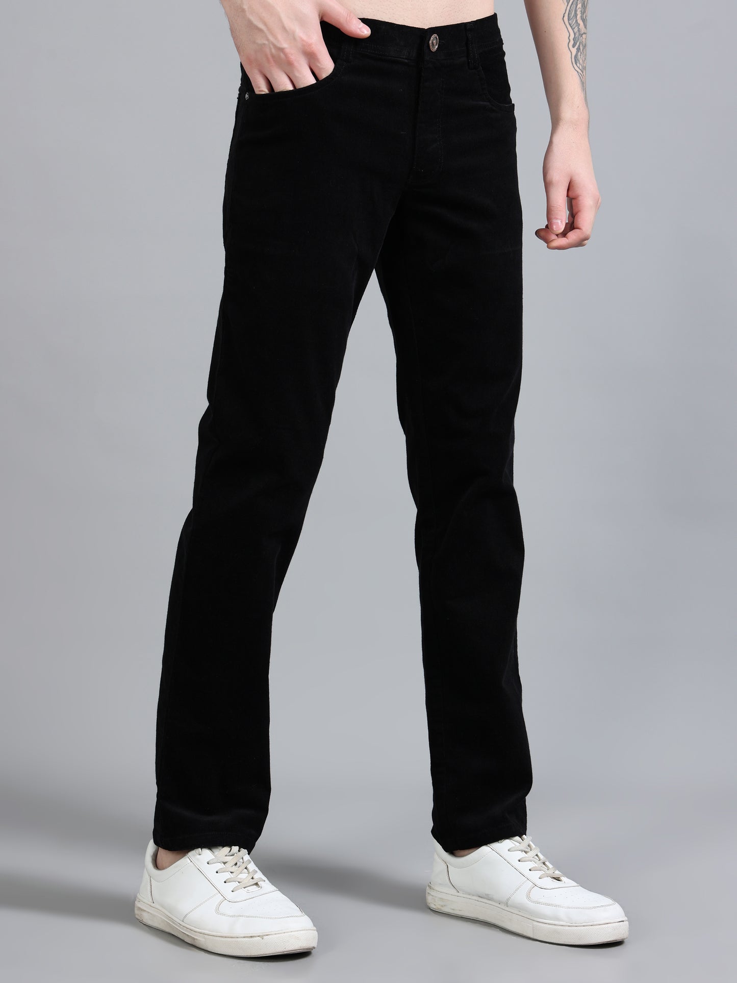  Corduroy Navy Blue Trousers for Mens