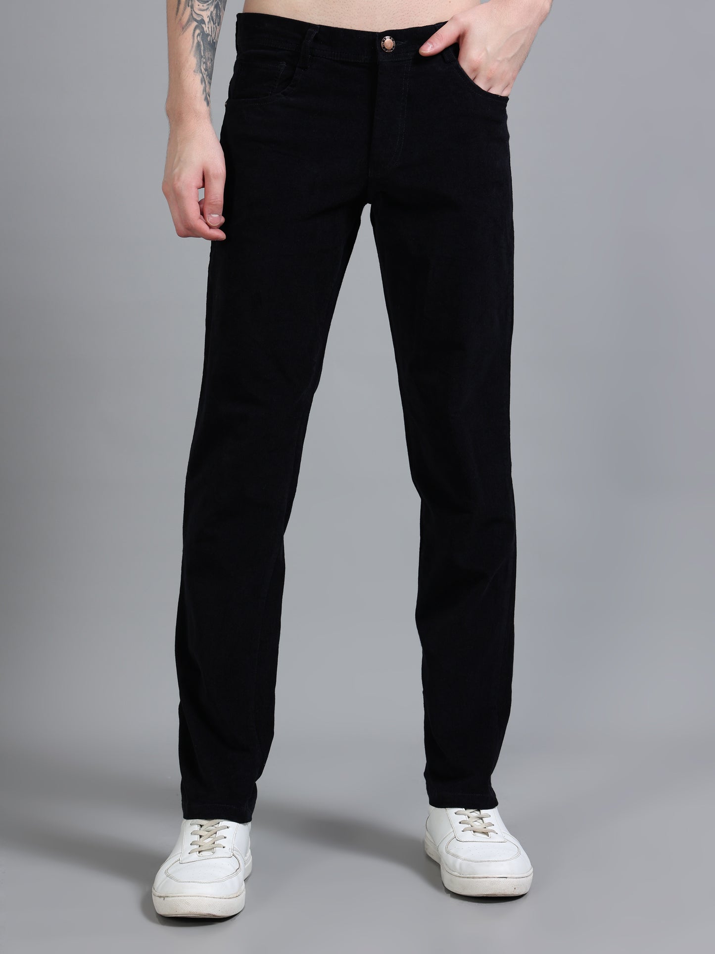 Black Corduroy Trousers for Mens