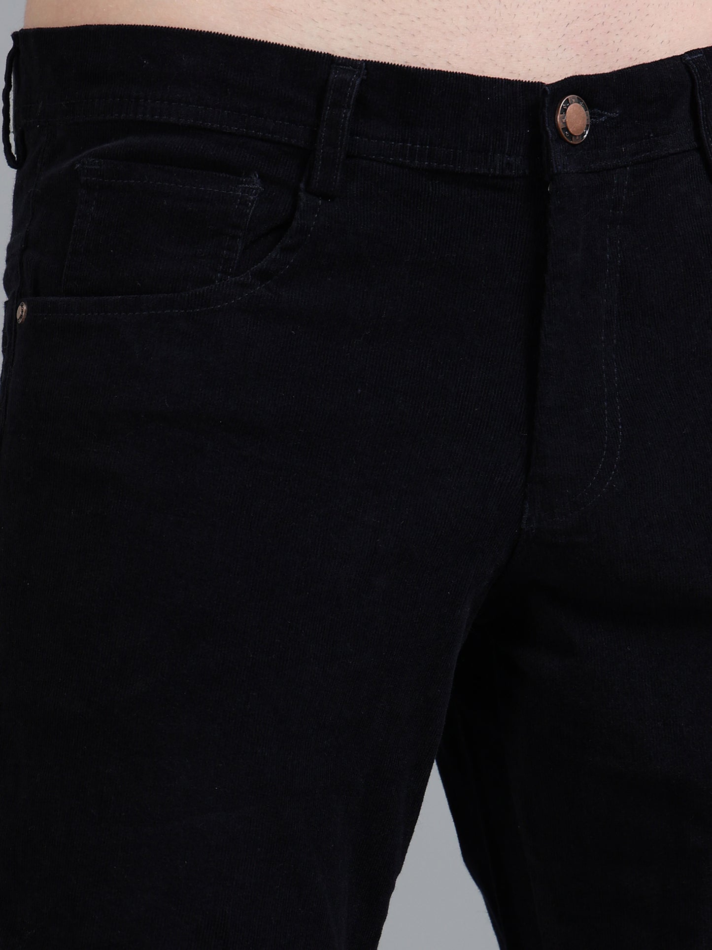 Black Corduroy Trousers for Mens