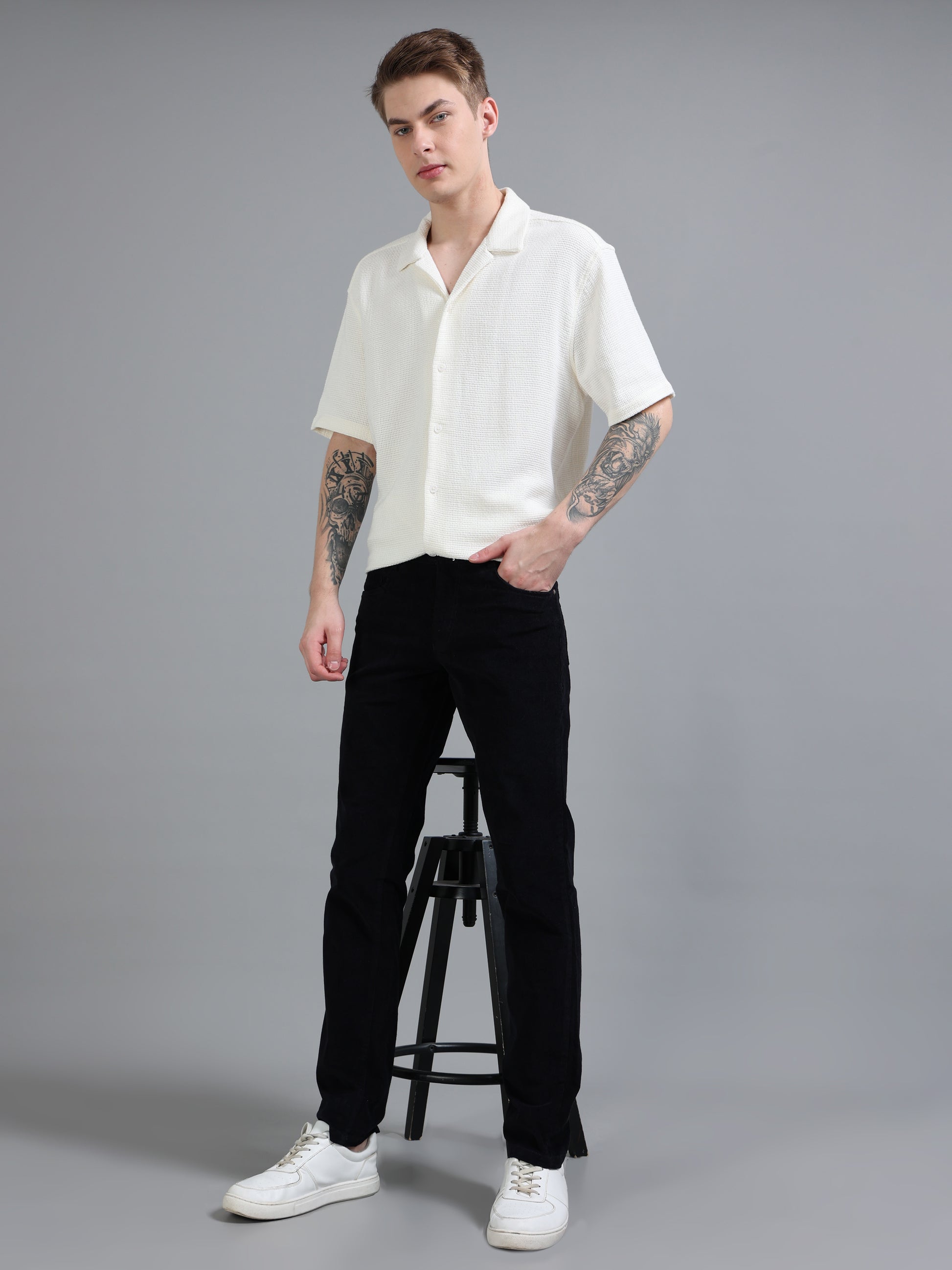 Black Corduroy Trousers for Mens