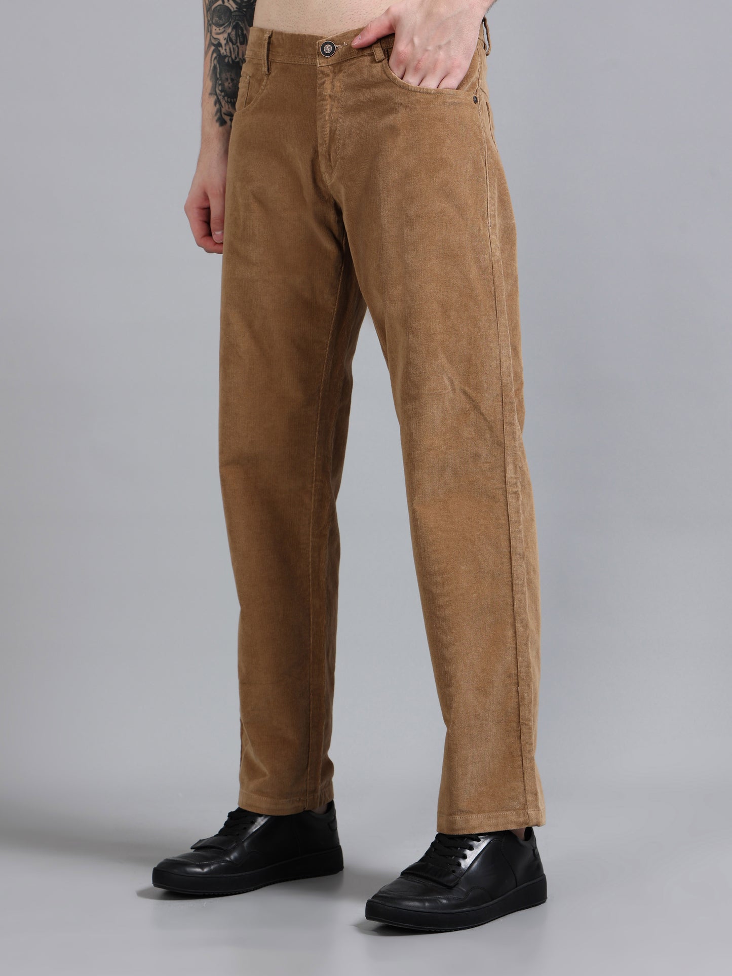 Corduroy Light Khaki Trousers for Men