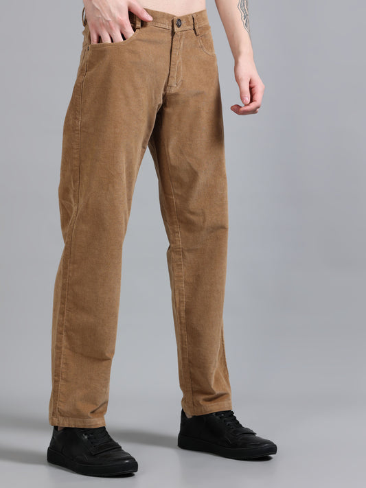 Corduroy Light Khaki Trousers for Men