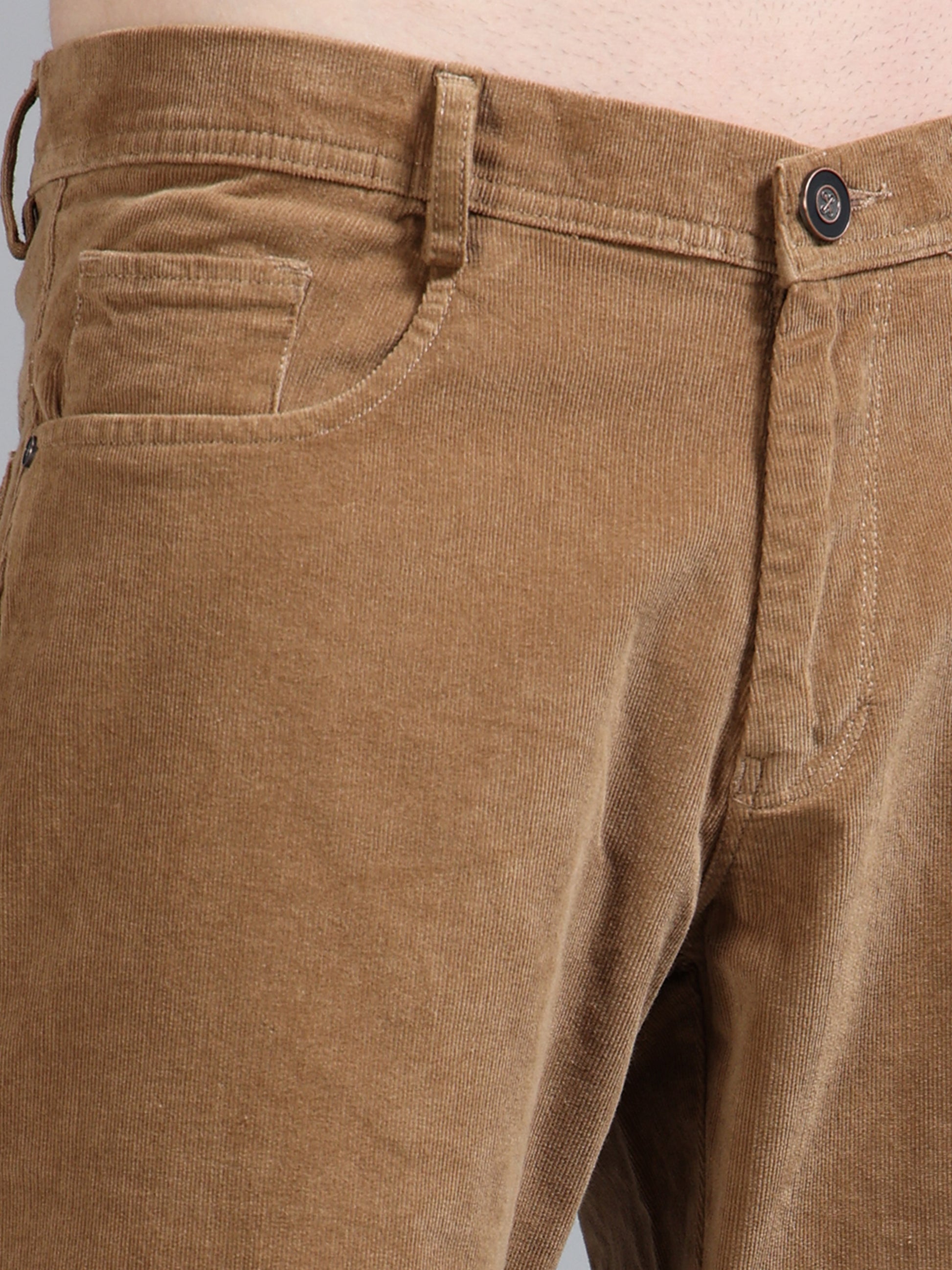 Corduroy Light Khaki Trousers for Men