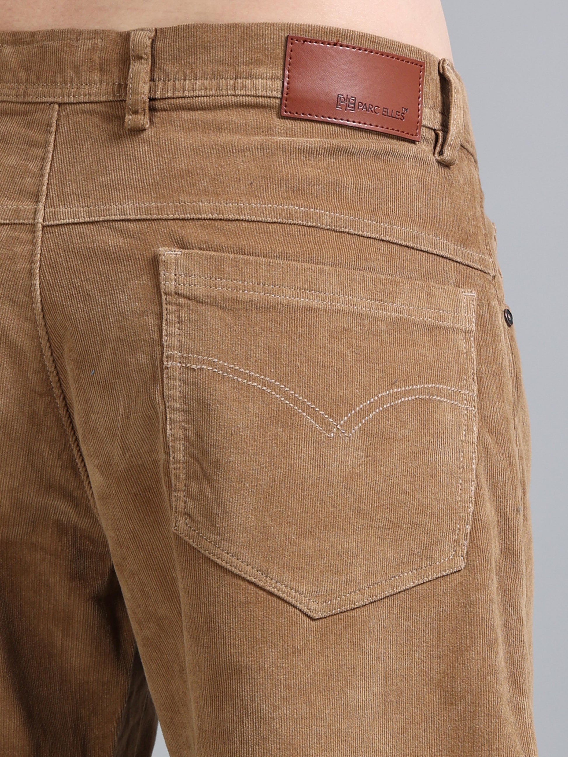 Corduroy Light Khaki Trousers for Men