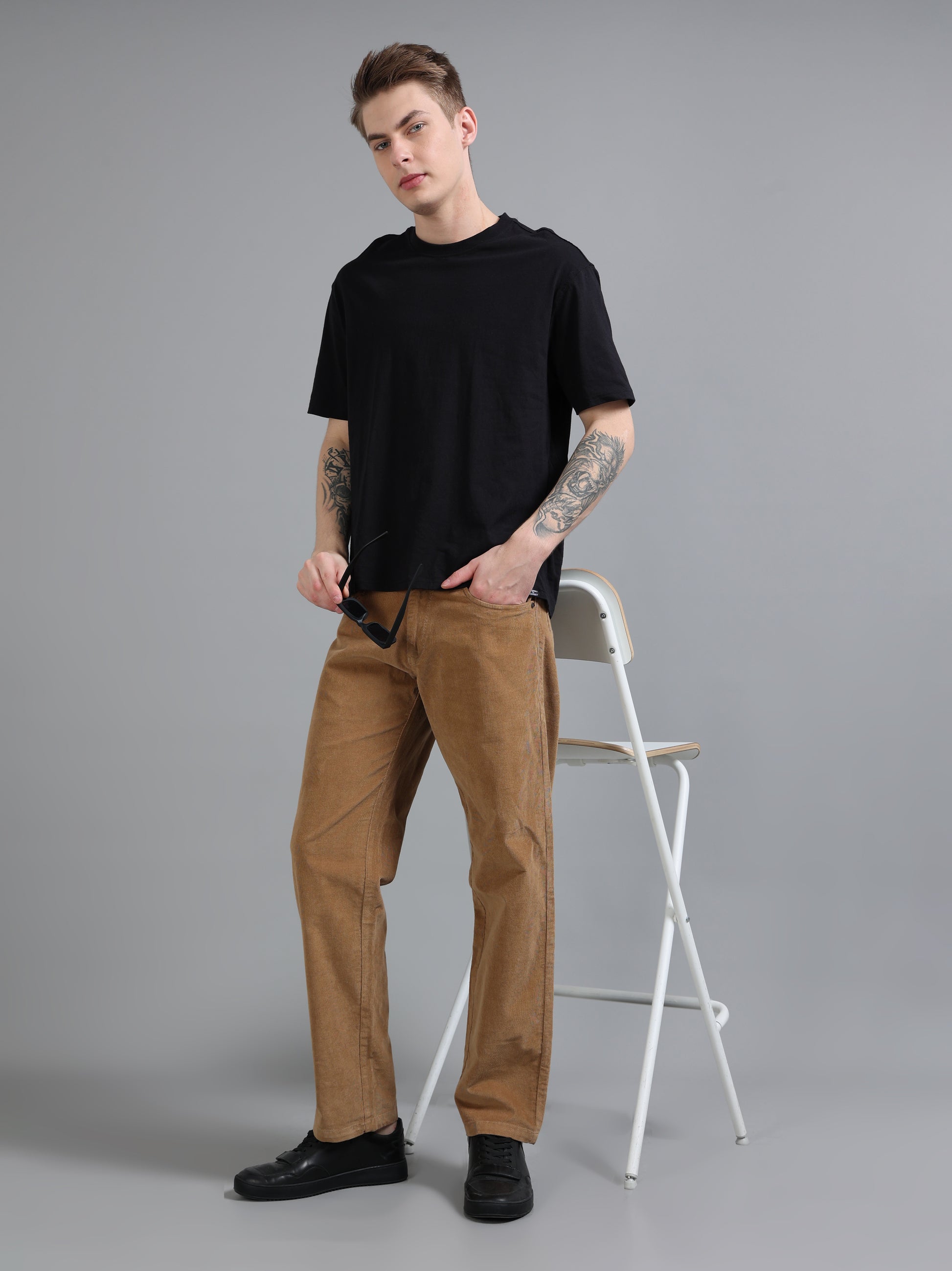 Corduroy Light Khaki Trousers for Men