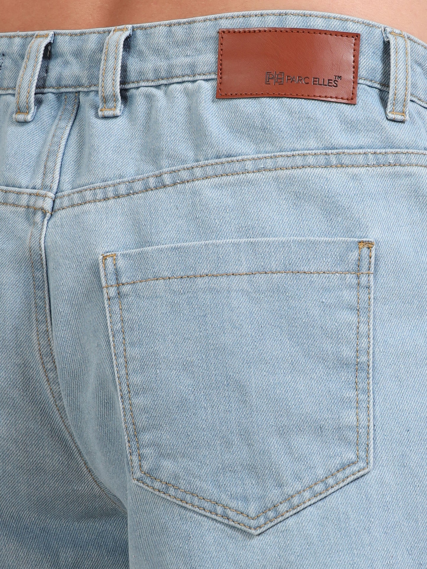 Light Blue 8-Pocket Denim Relaxed Fit Cargo Pants​