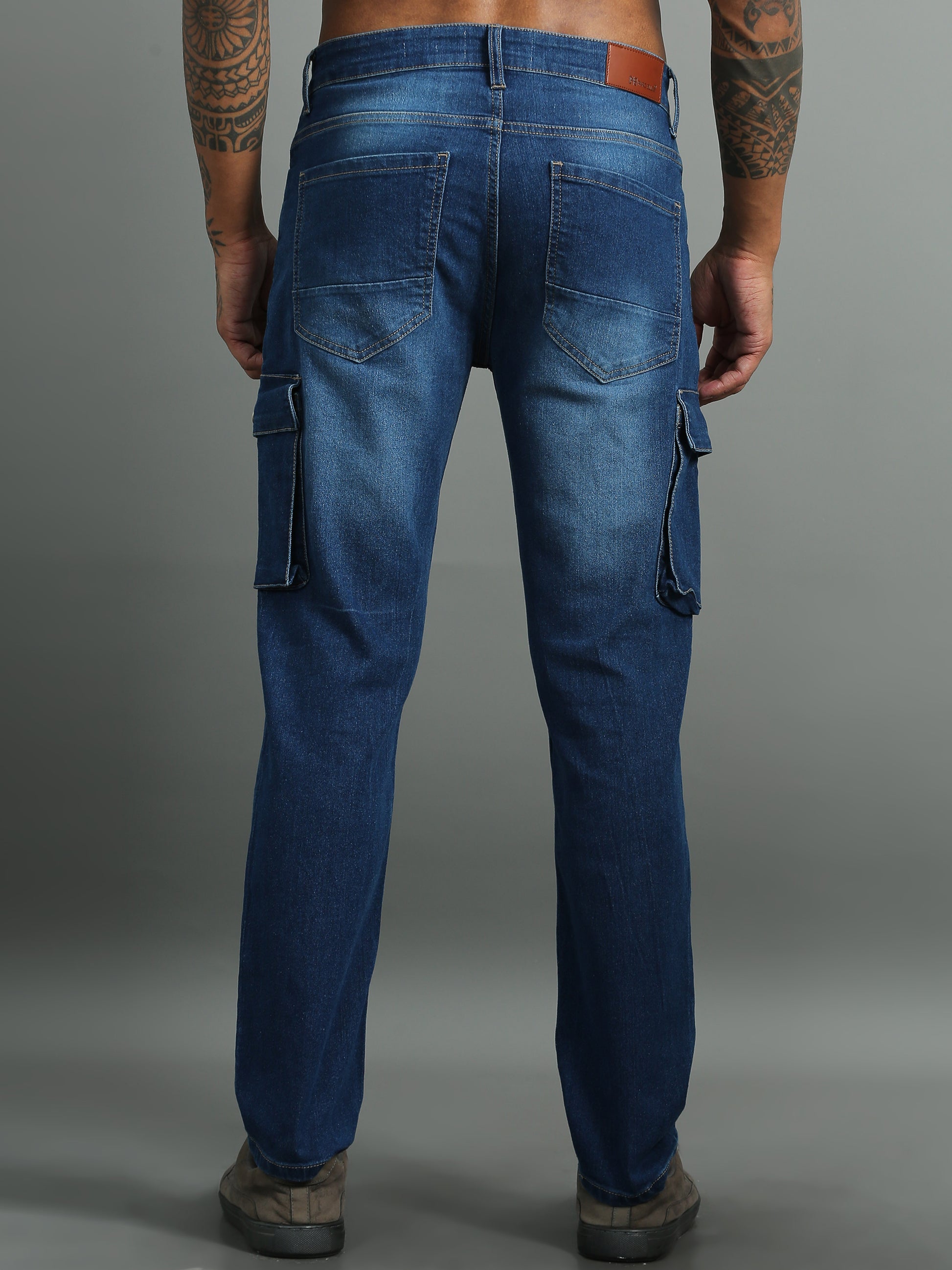 Shadow Light blue cargo jeans​ for men