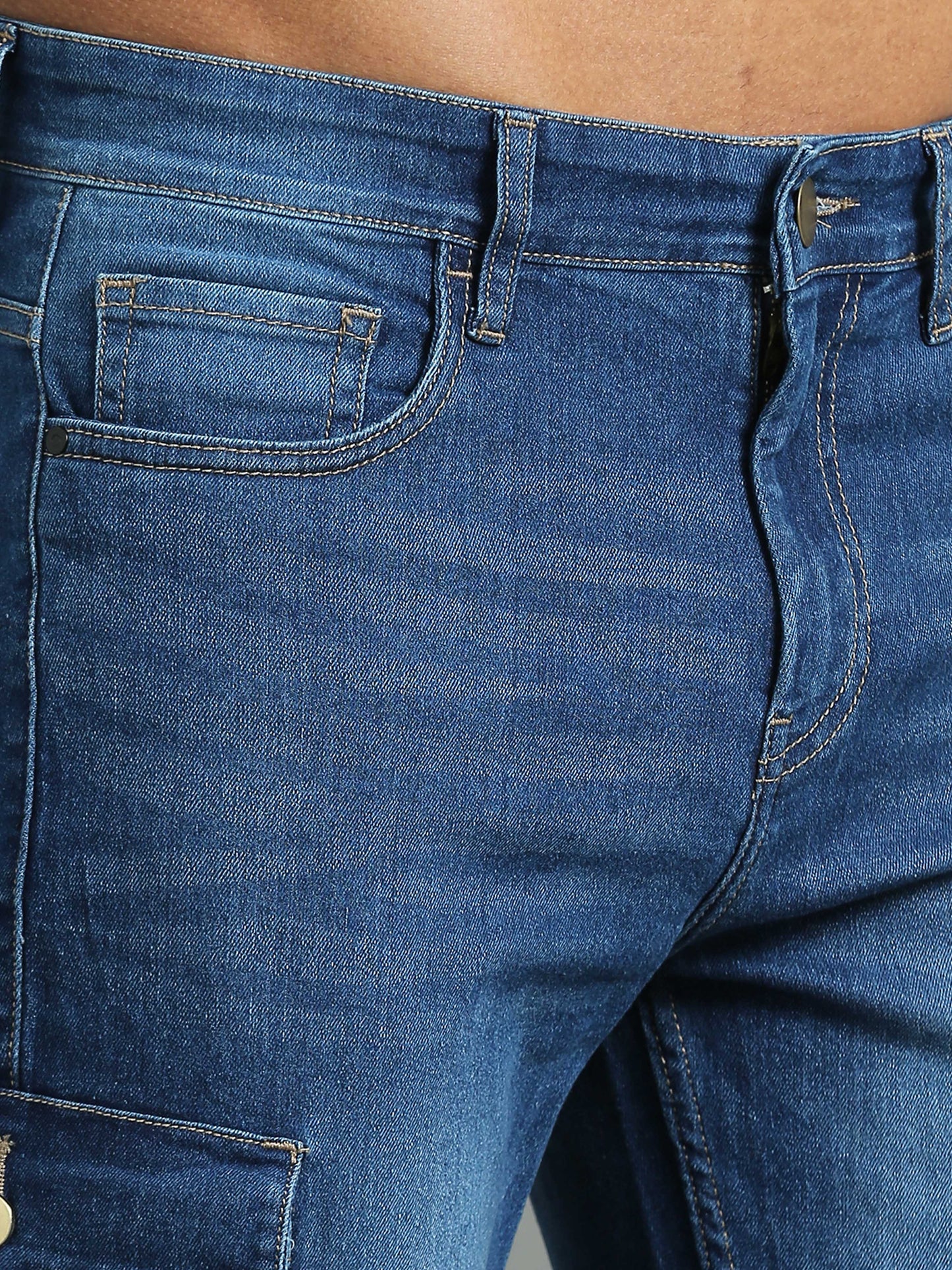 Shadow Light blue cargo jeans​ for men