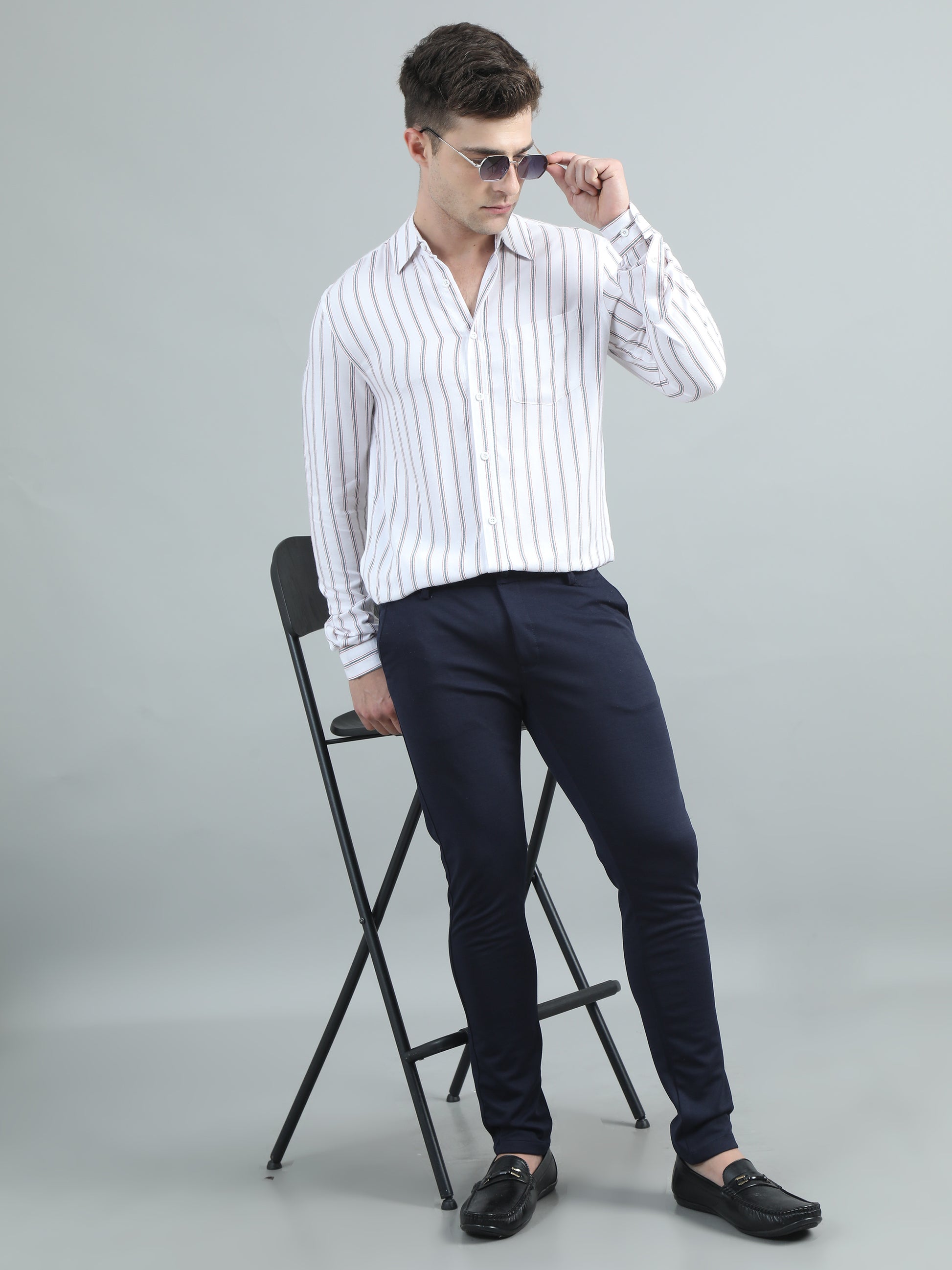  White Stripe Shirt For Men 