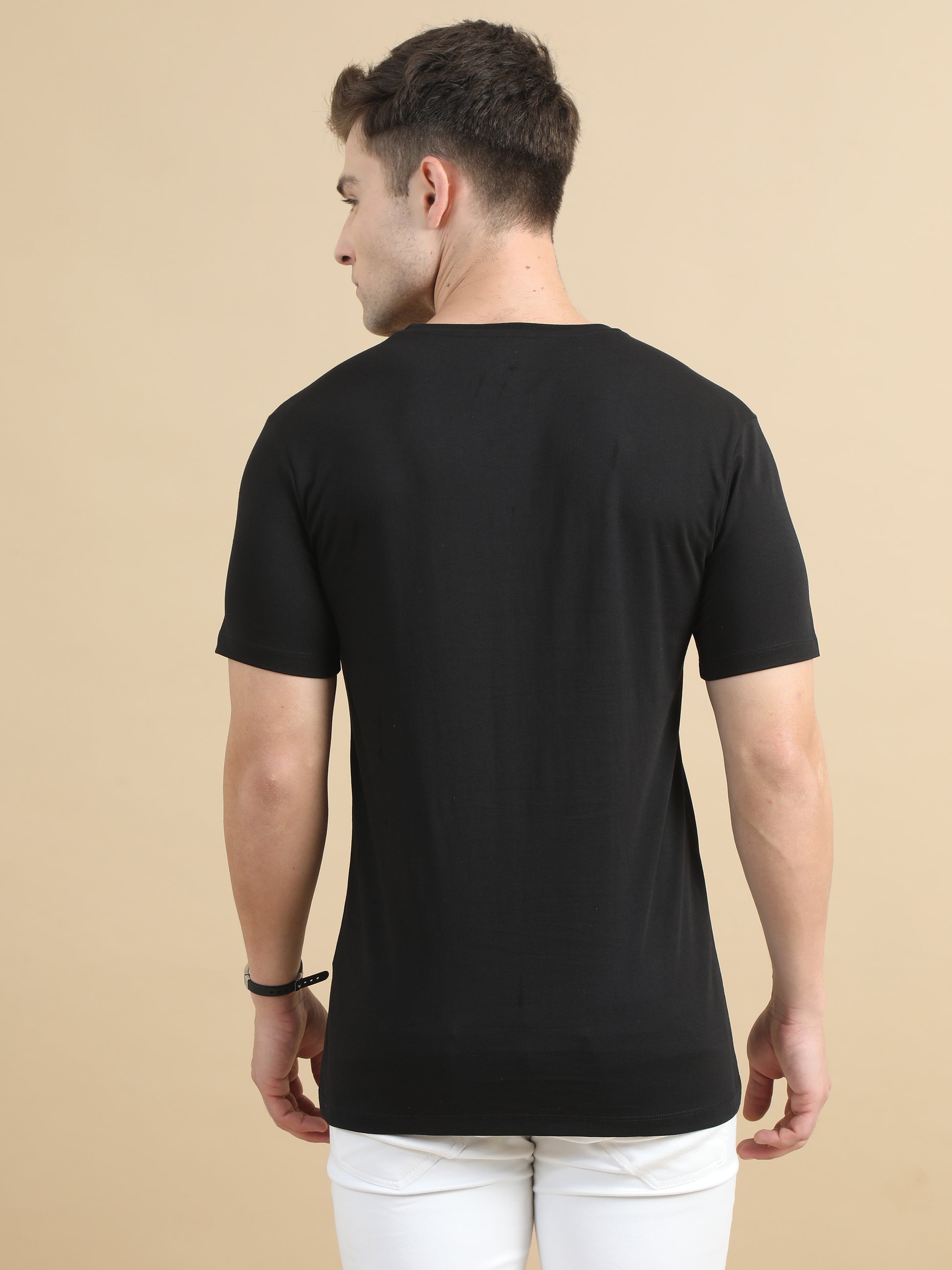  Men black printed t Shirt 