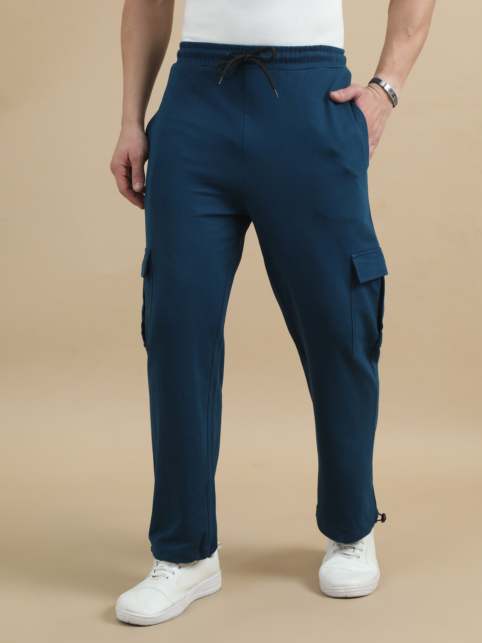 Teal Mens Cargo Trousers 