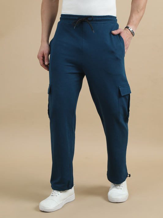 Teal Mens Cargo Trousers 