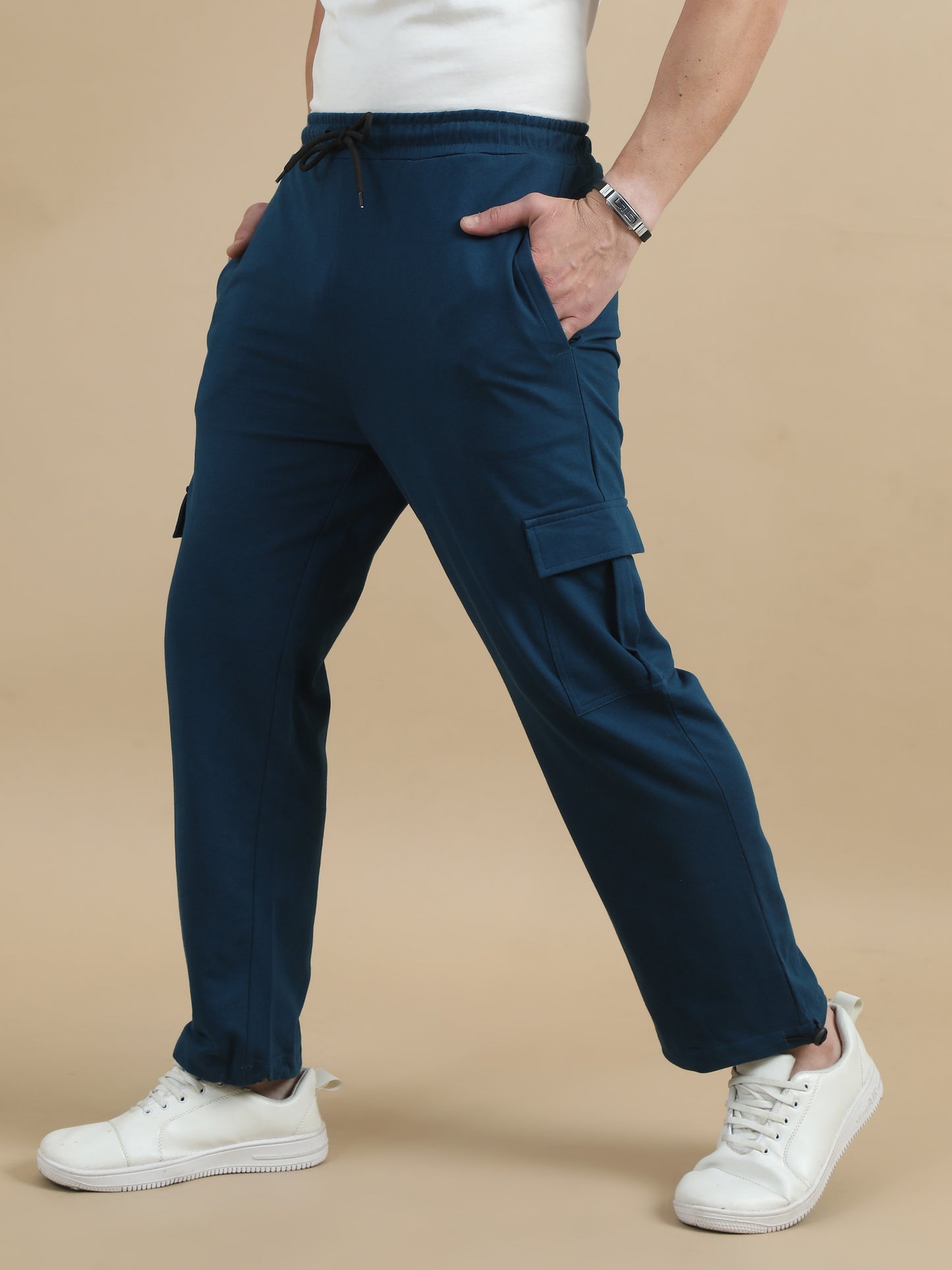 Teal Mens Cargo Trousers 