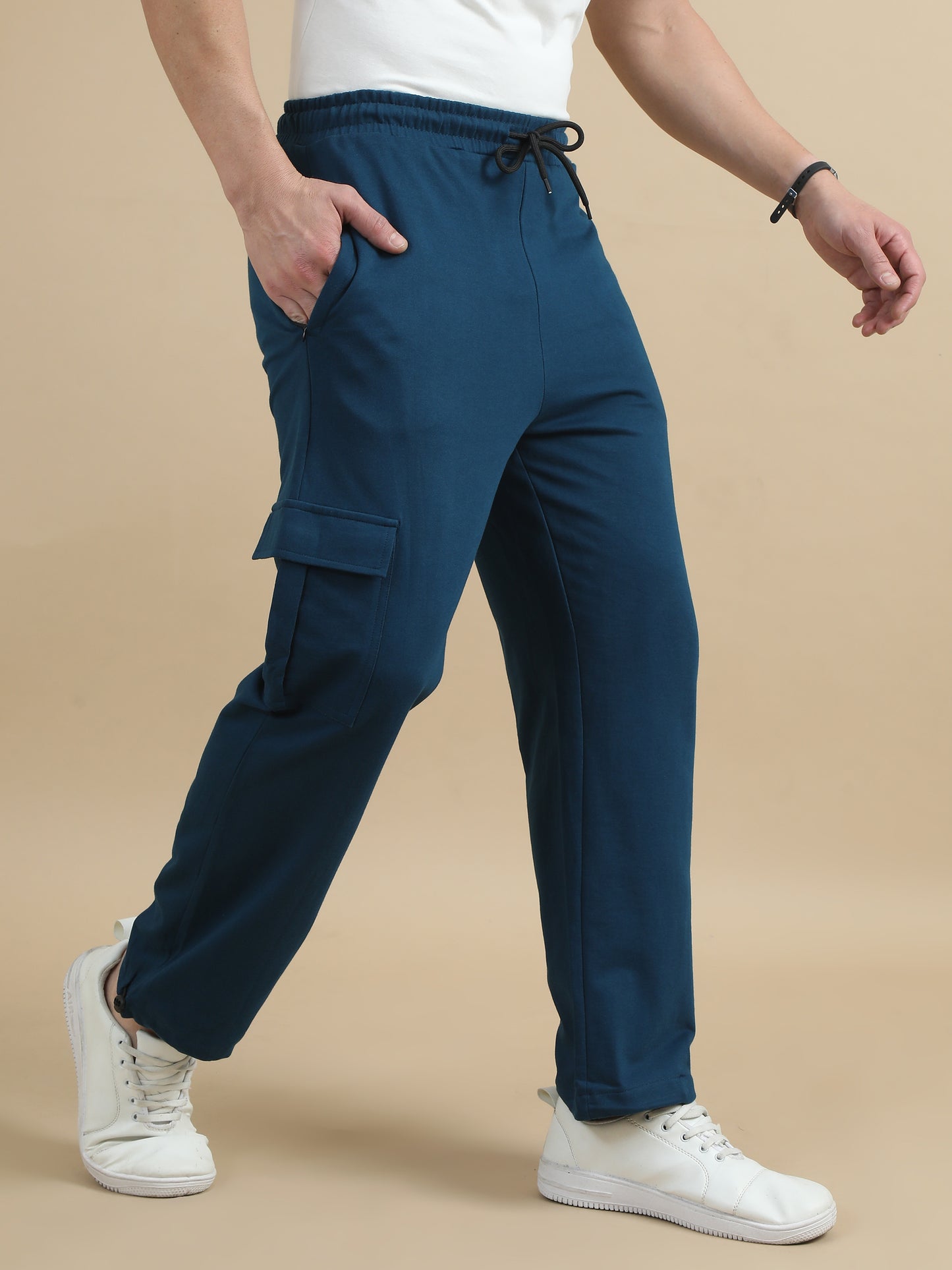 Teal Mens Cargo Trousers 