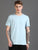 Crew Neck Men Solid T-Shirt - SkyBlue