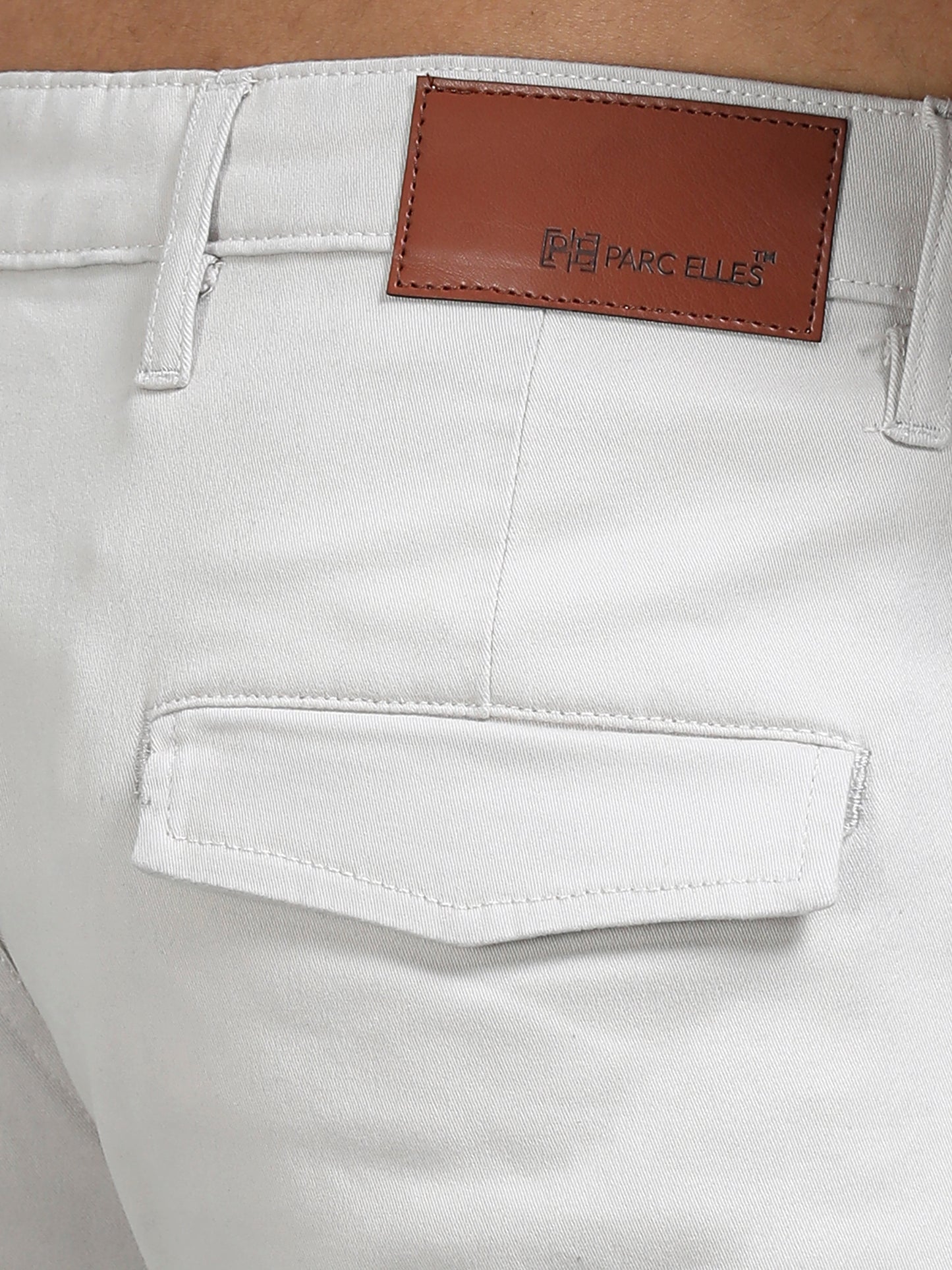 Cotton Lycra Beige Cargo Pants