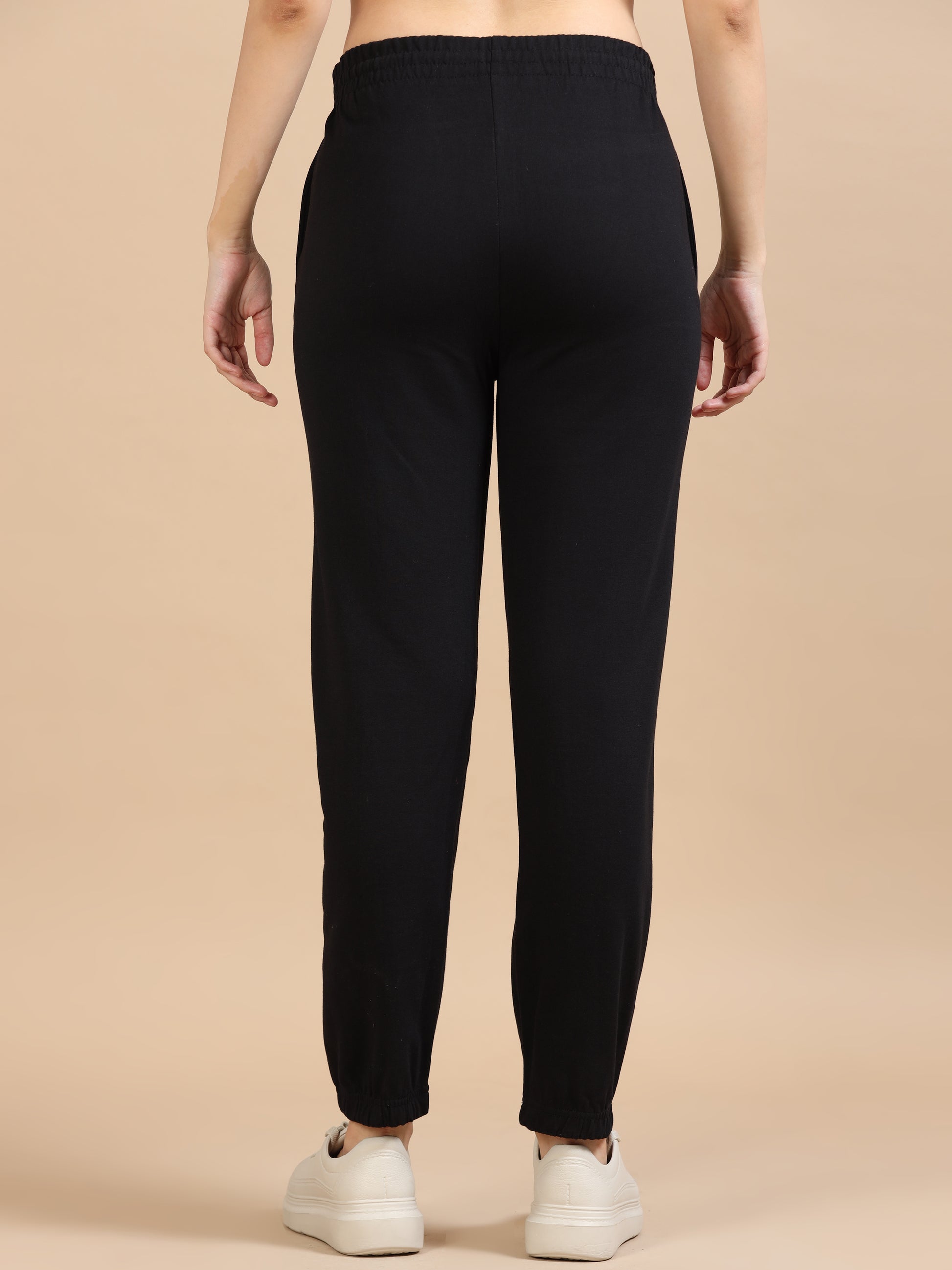  Tapered Fit Women Black Jogger