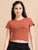 Women Crew Neck Crop Tee - Dull Orange