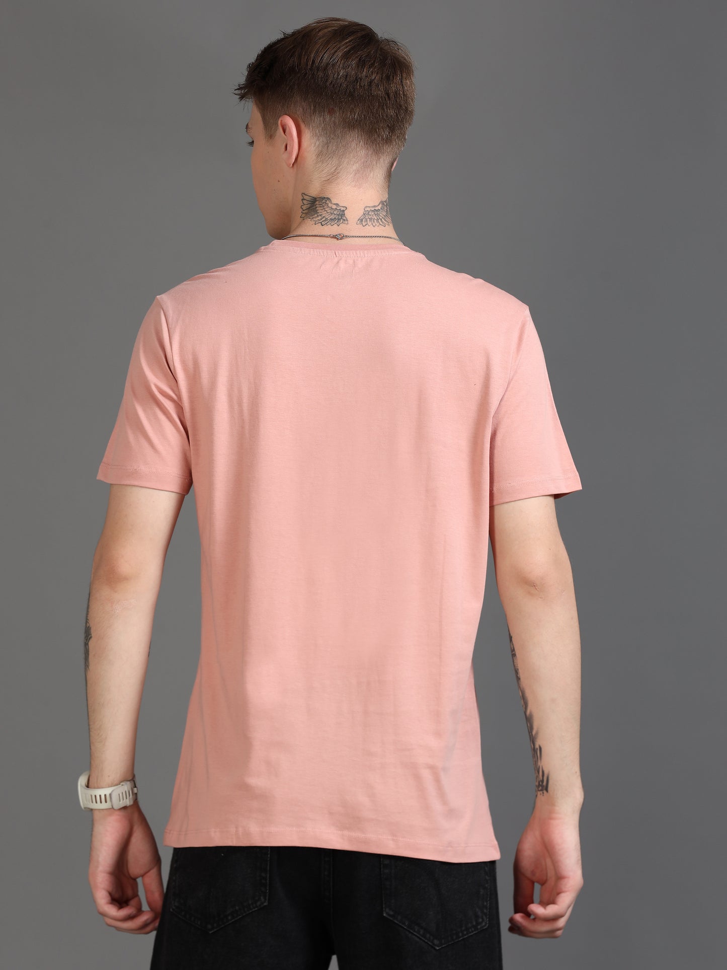  Good Vibes pink t shirt mens