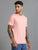 Crew Neck Men Solid T-Shirt - Pink