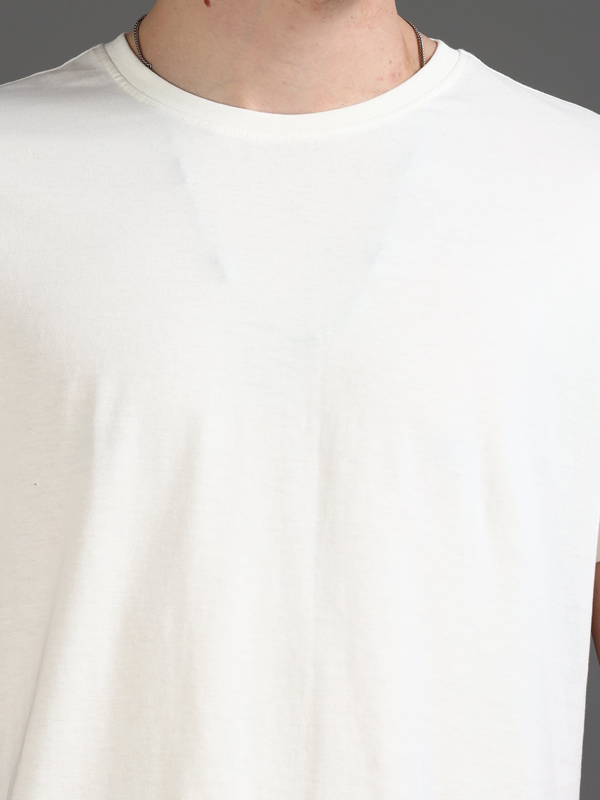 Crew Neck White t Shirt for Men 