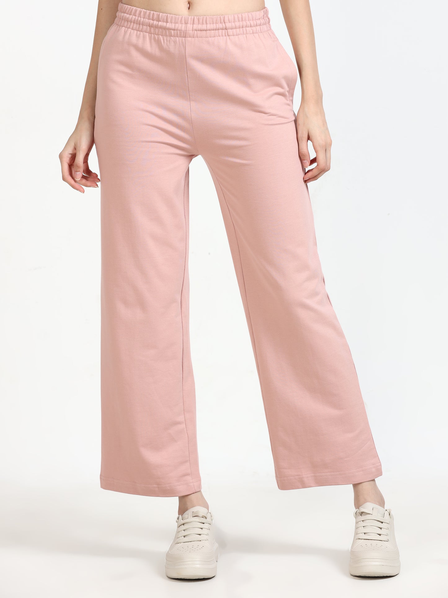 Women High Waist Pink Bell Bottoms 