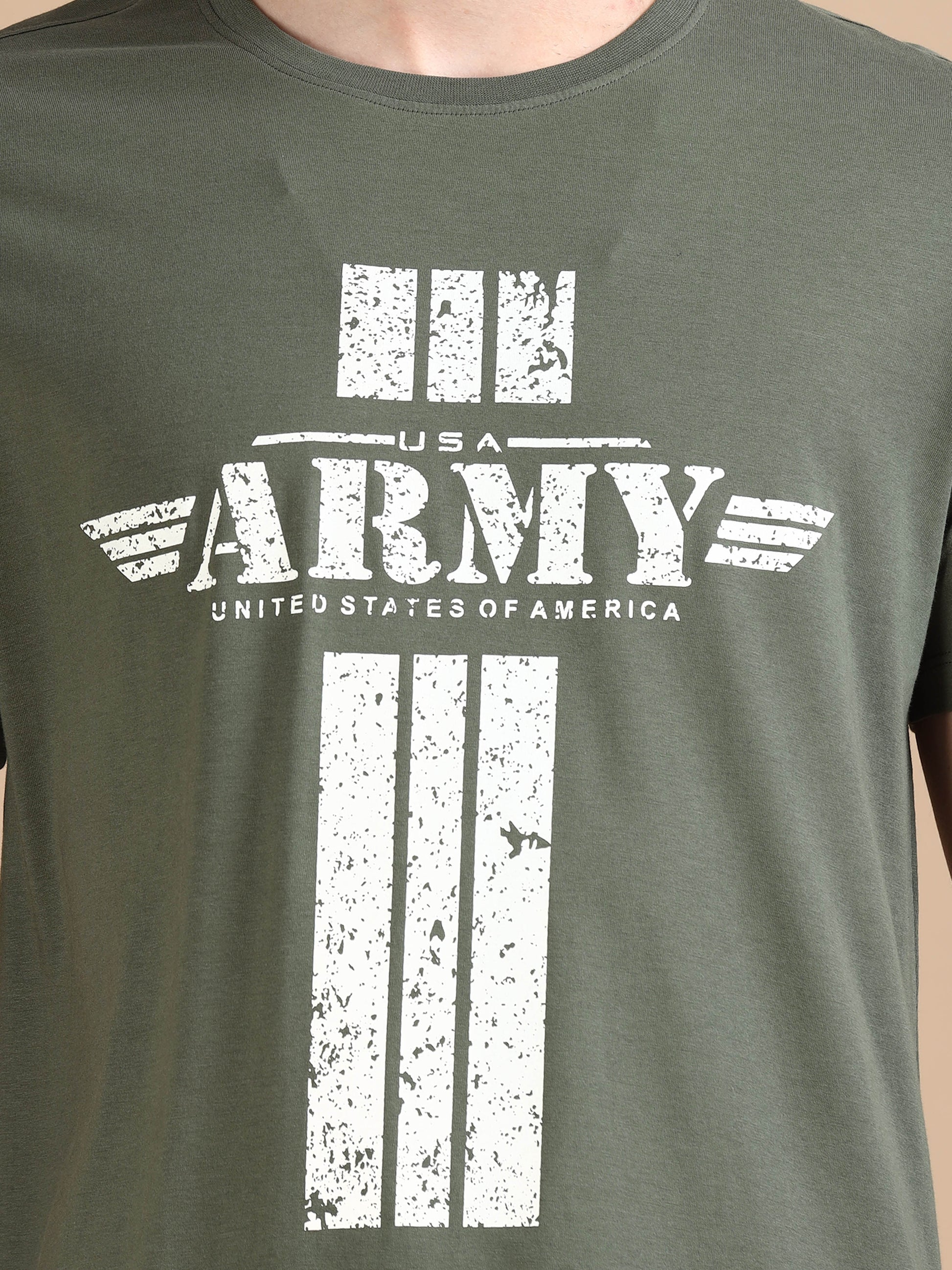 Printed Army t shirt for men