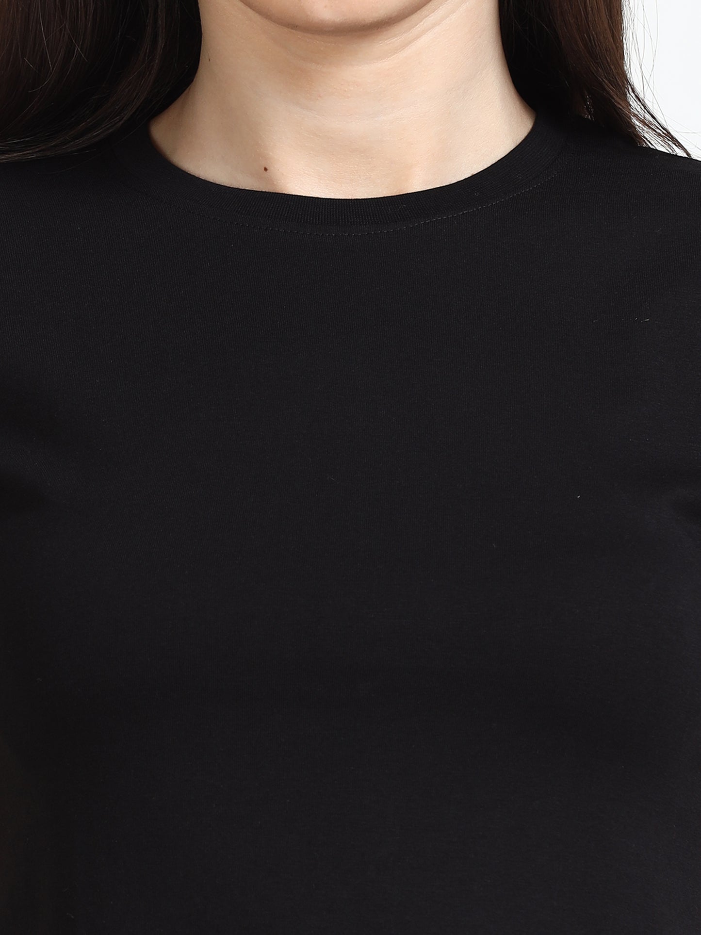 Crew Neck Women Black t Shirt