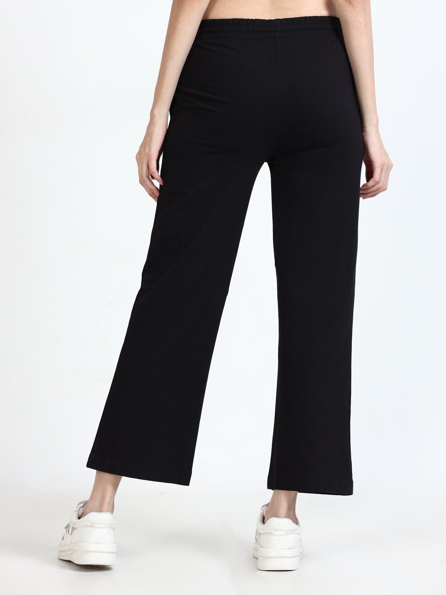 Women High Waist Black Flared Pant