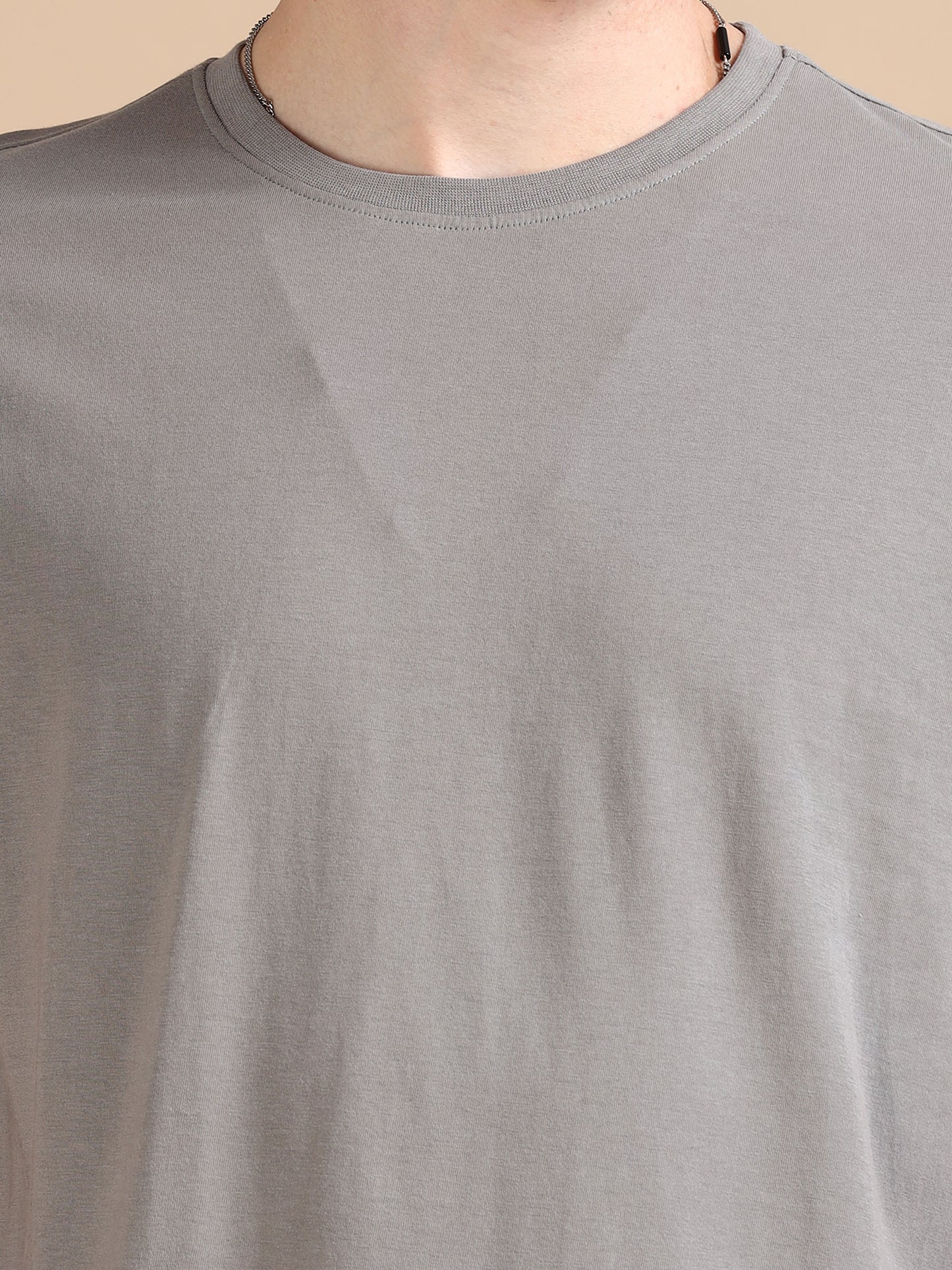 Crew Neck Grey T-Shirt Men 