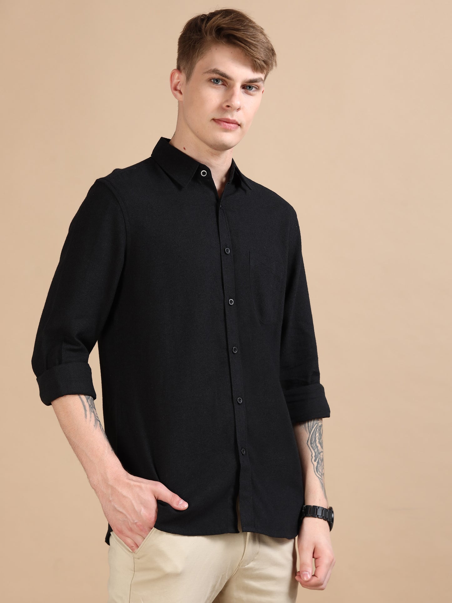 Classic Grey Black Shirt For Men