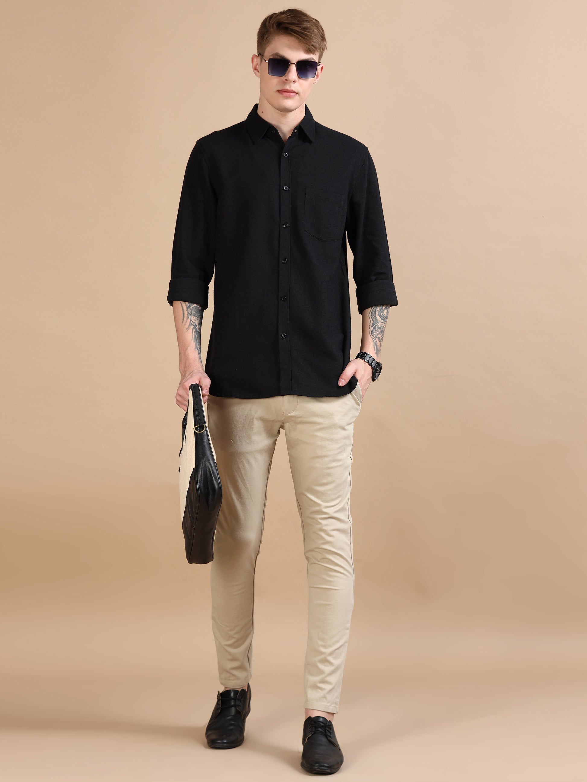 Classic Grey Black Shirt For Men