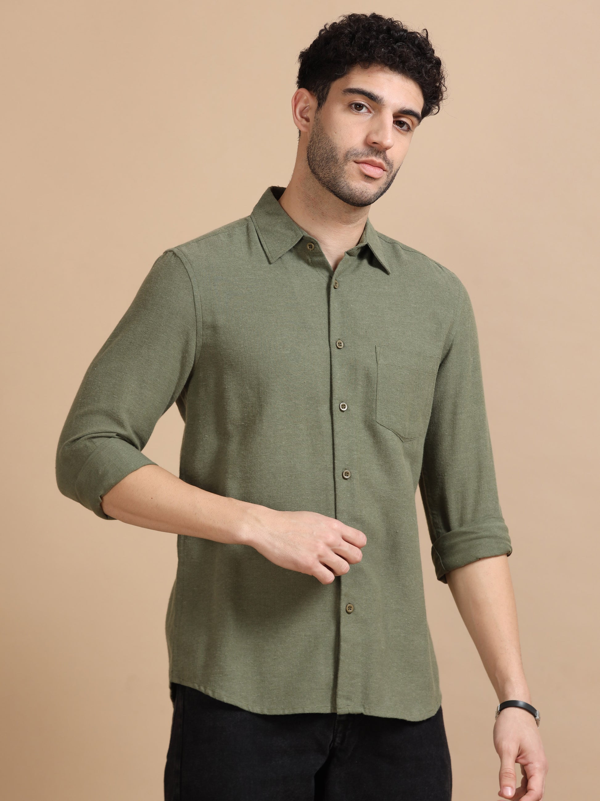 Men's Olive Green Shirt 