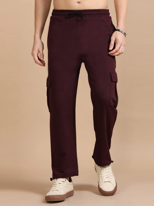 Maroon Men Cargo Pant